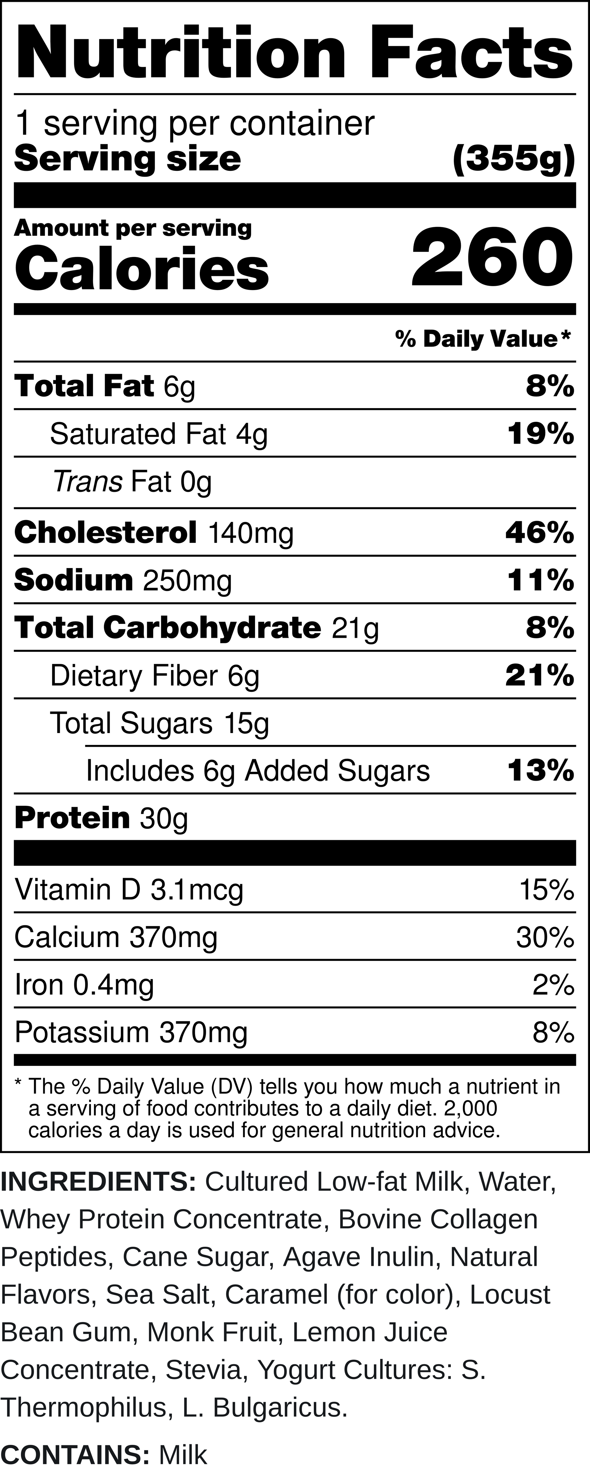 Salted Caramel high protein drinkable yogurt